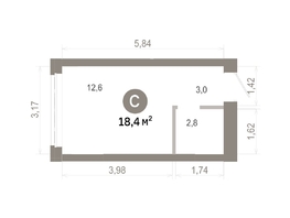 Продается Студия  Квартал Молодость, дом 1, 18.44  м&sup2;, 3830000 рублей