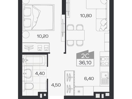 Продается 2-комнатная квартира ЖК Ясный берег, дом 33, 36.1  м&sup2;, 6344000 рублей