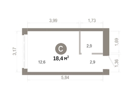 Продается Студия  Квартал Молодость, дом 1, 18.43  м&sup2;, 3910000 рублей