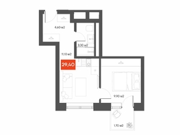 Продается 1-комнатная квартира  Квартал ЩА, 29.4  м&sup2;, 6890000 рублей