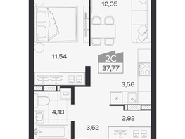 Продается 2-комнатная квартира ЖК Квартал 54, дом 1, 37.77  м&sup2;, 6718000 рублей