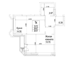 Продается 1-комнатная квартира ЖК Чернышевский, корп 3.3, 38.67  м&sup2;, 8350000 рублей