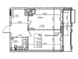 Продается 1-комнатная квартира ЖК Чернышевский, корп 3.3, 34.93  м&sup2;, 7000000 рублей