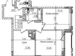 Продается 2-комнатная квартира ЖК Чернышевский, корп 3.3, 52.9  м&sup2;, 10820000 рублей