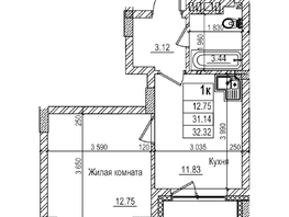 Продается 1-комнатная квартира ЖК Чернышевский, корп 3.3, 30.1  м&sup2;, 6810000 рублей