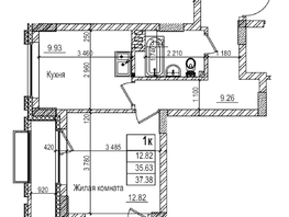 Продается 1-комнатная квартира ЖК Чернышевский, корп 3.3, 35.6  м&sup2;, 7700000 рублей
