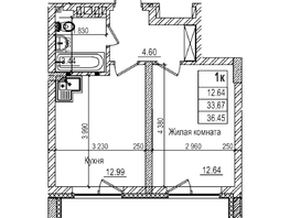 Продается 1-комнатная квартира ЖК Чернышевский, корп 3.3, 33.6  м&sup2;, 7920000 рублей