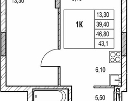 Продается 1-комнатная квартира ЖК Автограф, 39.4  м&sup2;, 6900000 рублей