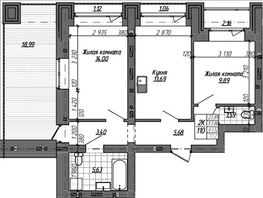 Продается 2-комнатная квартира ЖК Комсомольский проспект, дом 2, 53.88  м&sup2;, 13500000 рублей