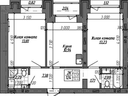 Продается 2-комнатная квартира ЖК Комсомольский проспект, дом 2, 52.85  м&sup2;, 12050000 рублей