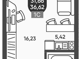 Продается Студия ЖК Ермак, 31.66  м&sup2;, 5230000 рублей