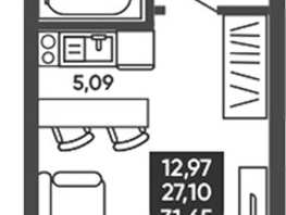 Продается Студия ЖК Ермак, 27.1  м&sup2;, 4973000 рублей