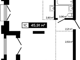 Продается Студия ЖК Платина, 42.88  м&sup2;, 15538000 рублей