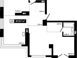 Продается 2-комнатная квартира ЖК Платина, 83.81  м&sup2;, 28723000 рублей
