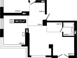 Продается 2-комнатная квартира ЖК Платина, 82.87  м&sup2;, 28408000 рублей