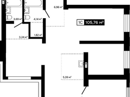 Продается 2-комнатная квартира ЖК Платина, 105.76  м&sup2;, 33832000 рублей