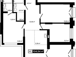 Продается 2-комнатная квартира ЖК Платина, 92.03  м&sup2;, 32434000 рублей