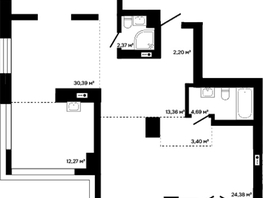 Продается 2-комнатная квартира ЖК Платина, 93.06  м&sup2;, 45749000 рублей