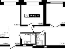 Продается 2-комнатная квартира ЖК Платина, 64.28  м&sup2;, 20426000 рублей