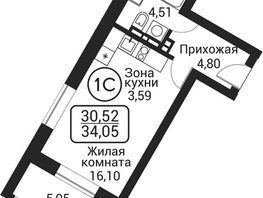 Продается Студия ЖК Пегас, 29  м&sup2;, 6898000 рублей