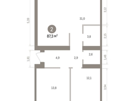 Продается 2-комнатная квартира ЖК Пшеница, дом 5.2, 87.25  м&sup2;, 11240000 рублей