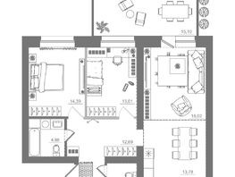 Продается 2-комнатная квартира ЖК Спектр, дом 9, 94.57  м&sup2;, 13731000 рублей