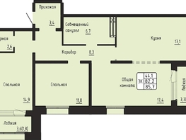 Продается 3-комнатная квартира ЖК Гренландия, Лес дом №6, 85.7  м&sup2;, 9250000 рублей
