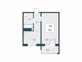 Продается 1-комнатная квартира ЖК Цветной бульвар, дом 4 сек 1, 38.4  м&sup2;, 5500000 рублей