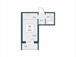 Продается 1-комнатная квартира ЖК Цветной бульвар, дом 4 сек 2, 28.6  м&sup2;, 4500000 рублей