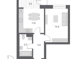 Продается 1-комнатная квартира ЖК ОСКАР, дом 1, 39.7  м&sup2;, 10170000 рублей