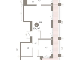 Продается 2-комнатная квартира ЖК Город на озере, 104.66  м&sup2;, 24750000 рублей