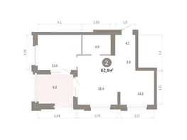 Продается 2-комнатная квартира ЖК Город на озере, 62.4  м&sup2;, 15210000 рублей
