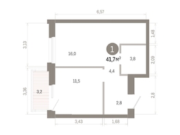 Продается 1-комнатная квартира ЖК Город на озере, 41.68  м&sup2;, 10670000 рублей