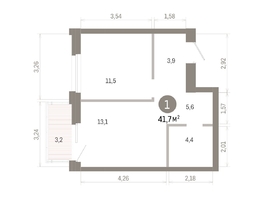Продается 1-комнатная квартира ЖК Город на озере, 41.72  м&sup2;, 10860000 рублей