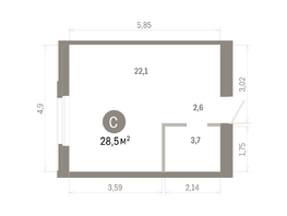 Продается Студия ЖК Город на озере, 28.45  м&sup2;, 8570000 рублей