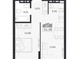 Продается 2-комнатная квартира ЖК Ясный берег, дом 20, 41.38  м&sup2;, 8224000 рублей