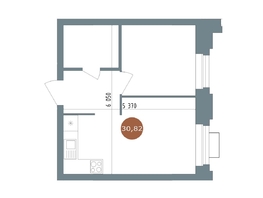 Продается 1-комнатная квартира  19/56 Кварталы Телецентра, 2, 30.7  м&sup2;, 5990000 рублей