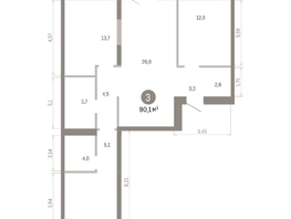 Продается 3-комнатная квартира ЖК Город на озере, 90.1  м&sup2;, 15870000 рублей