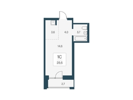 Продается Студия ЖК Расцветай на Кропоткина, дом 1, 28.6  м&sup2;, 6600000 рублей