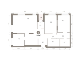 Продается 3-комнатная квартира ЖК Город на озере, 112.93  м&sup2;, 20360000 рублей