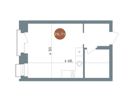 Продается Студия  19/56 Кварталы Телецентра, 2, 26.7  м&sup2;, 5590000 рублей