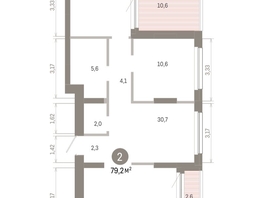 Продается 2-комнатная квартира ЖК Лебедевский квартал, д 1, 79.2  м&sup2;, 14400000 рублей