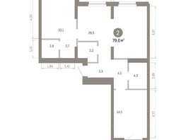 Продается 2-комнатная квартира ЖК Лебедевский квартал, д 1, 79.6  м&sup2;, 11070000 рублей