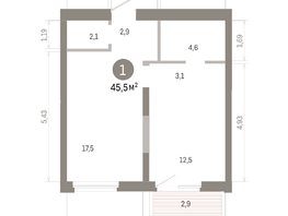 Продается 1-комнатная квартира ЖК Город на озере, 45.54  м&sup2;, 11260000 рублей