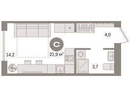 Продается Студия ЖК Пшеница, дом 2.1, 21.5  м&sup2;, 4210000 рублей