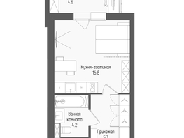 Продается Студия ЖК Тетрис, корпус 2, 27.7  м&sup2;, 6323500 рублей