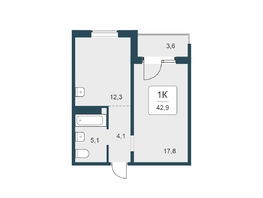 Продается 1-комнатная квартира ЖК Цветной бульвар, дом 4 сек 1, 42.9  м&sup2;, 5950000 рублей