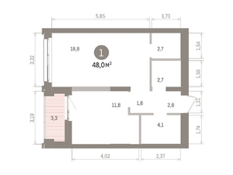 Продается 1-комнатная квартира ЖК Европейский берег, дом 32, 48  м&sup2;, 10500000 рублей