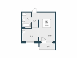 Продается 1-комнатная квартира ЖК Цветной бульвар, дом 4 сек 2, 38.9  м&sup2;, 5050000 рублей