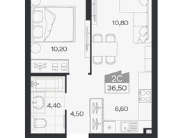 Продается 2-комнатная квартира ЖК Ясный берег, дом 33, 36.5  м&sup2;, 6358000 рублей